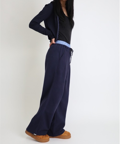 Vini（ヴィニ）の「レイヤードワイドシルエットパンツ（スウェットパンツ・レディース・グレー/ブラック/ネイビー・MEDIUM）」の15枚目の写真