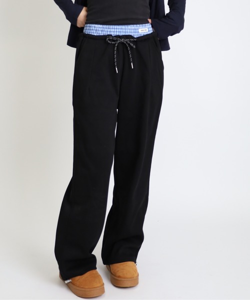 Vini（ヴィニ）の「レイヤードワイドシルエットパンツ（スウェットパンツ・レディース・グレー/ブラック/ネイビー・MEDIUM）」の21枚目の写真