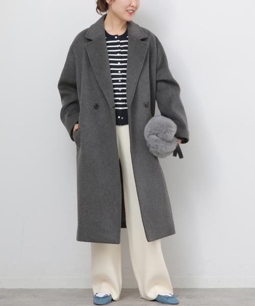 JOURNAL STANDARD relume（ジャーナルスタンダード　レリューム）の「《追加2》スーパーファインビーバーチェスターコート（チェスターコート・レディース・ブラック/チャコールグレー・36/38）」の2枚目の写真