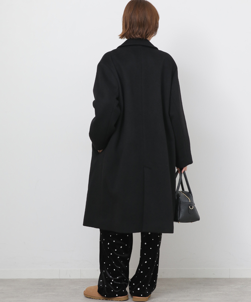 JOURNAL STANDARD relume（ジャーナルスタンダード　レリューム）の「《追加2》スーパーファインビーバーチェスターコート（チェスターコート・レディース・ブラック/チャコールグレー・36/38）」の6枚目の写真