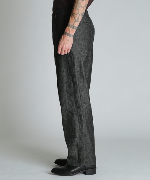 schott(ショット)の「Schott/ショット/NEP DENIM RAW TROUSERS/ネップデニム パンツ(デニムパンツ・メンズ・インディゴブルー/ブラック・30/32/34/36)」の3枚目の写真