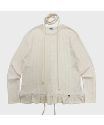 PLASMASPHERE | Stella Knit Scarf Set Shirring Cancan Boxy T-Shirt Cardigan_Cream(カーディガン/ボレロ)