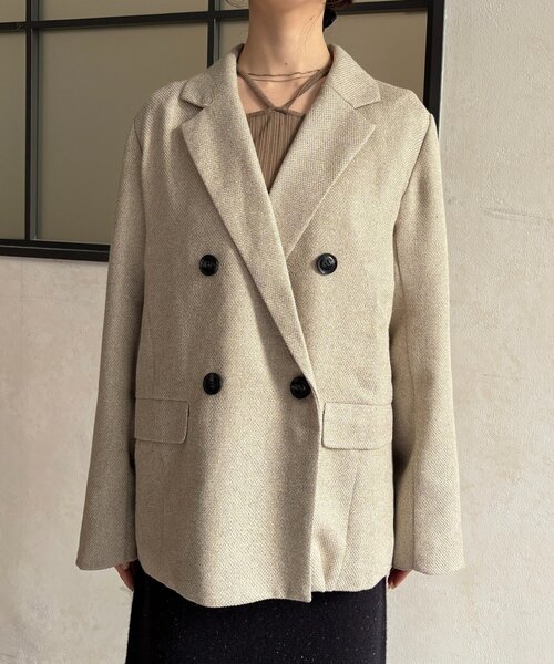 Thevon(ゼボン)の「ツイードテーラードジャケット(テーラードジャケット・レディース・アイボリー/ブラウン・FREE)」の11枚目の写真