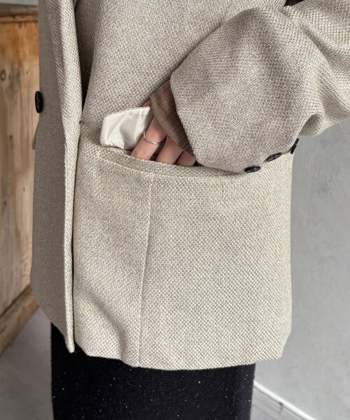 Thevon(ゼボン)の「ツイードテーラードジャケット(テーラードジャケット・レディース・アイボリー/ブラウン・FREE)」の16枚目の写真