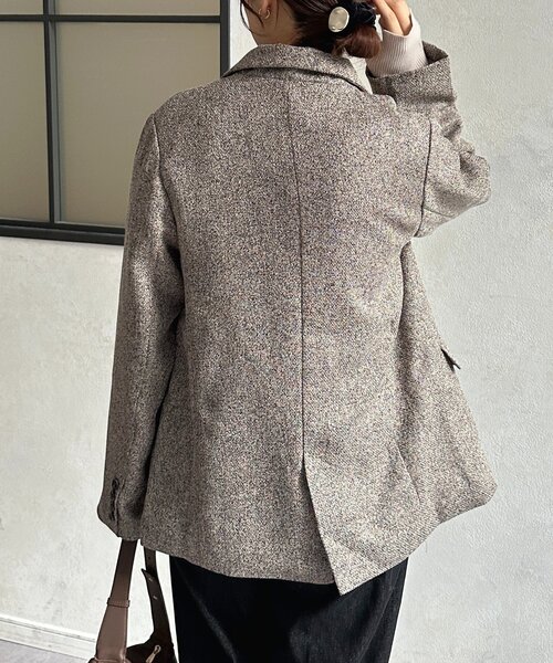 Thevon(ゼボン)の「ツイードテーラードジャケット(テーラードジャケット・レディース・アイボリー/ブラウン・FREE)」の20枚目の写真