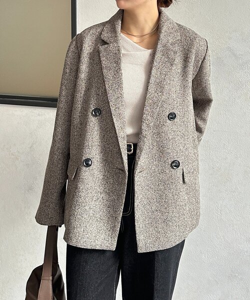 Thevon(ゼボン)の「ツイードテーラードジャケット(テーラードジャケット・レディース・アイボリー/ブラウン・FREE)」の21枚目の写真