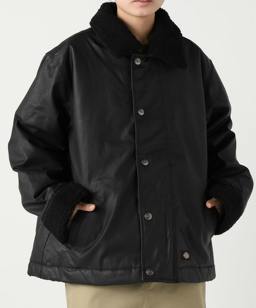 Dickies(ディッキーズ)の「Dickies/ディッキーズ キャンバスパデットフライトジャケット(ミリタリージャケット・レディース・ブラック/ワインレッド・X-SMALL/SMALL/MEDIUM)」の1枚目の写真