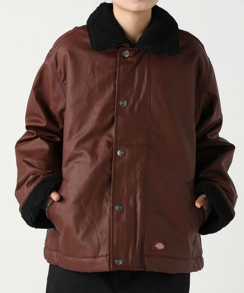 Dickies(ディッキーズ)の「Dickies/ディッキーズ キャンバスパデットフライトジャケット(ミリタリージャケット・レディース・ブラック/ワインレッド・X-SMALL/SMALL/MEDIUM)」の2枚目の写真