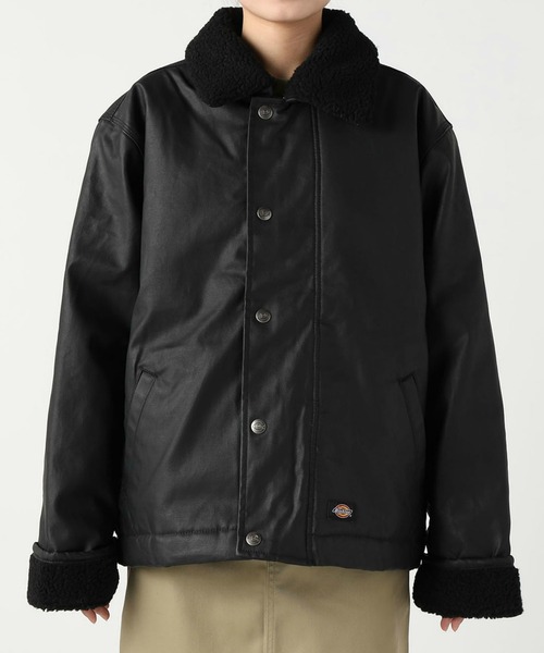 Dickies(ディッキーズ)の「Dickies/ディッキーズ キャンバスパデットフライトジャケット(ミリタリージャケット・レディース・ブラック/ワインレッド・X-SMALL/SMALL/MEDIUM)」の3枚目の写真