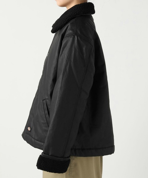 Dickies(ディッキーズ)の「Dickies/ディッキーズ キャンバスパデットフライトジャケット(ミリタリージャケット・レディース・ブラック/ワインレッド・X-SMALL/SMALL/MEDIUM)」の4枚目の写真