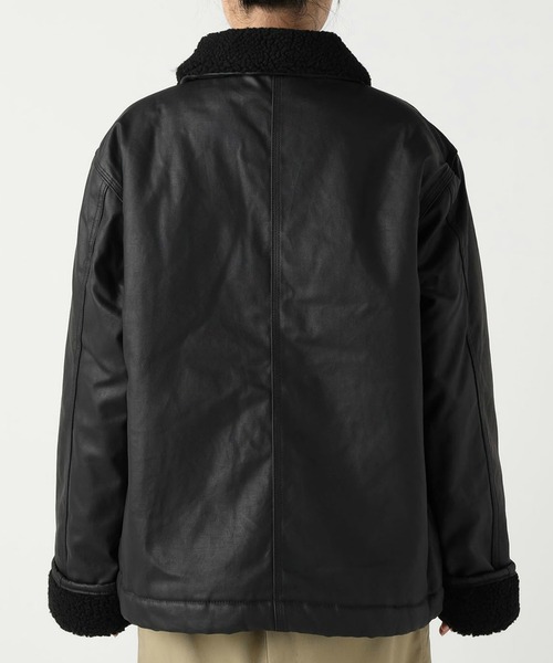 Dickies(ディッキーズ)の「Dickies/ディッキーズ キャンバスパデットフライトジャケット(ミリタリージャケット・レディース・ブラック/ワインレッド・X-SMALL/SMALL/MEDIUM)」の5枚目の写真