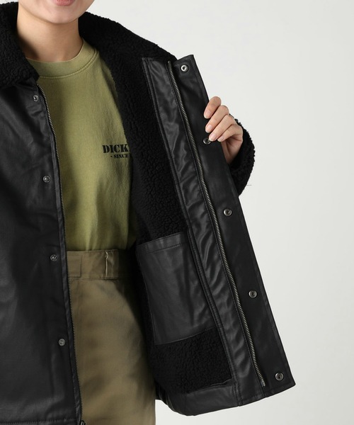 Dickies(ディッキーズ)の「Dickies/ディッキーズ キャンバスパデットフライトジャケット(ミリタリージャケット・レディース・ブラック/ワインレッド・X-SMALL/SMALL/MEDIUM)」の6枚目の写真