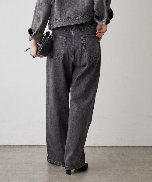 Remind me and forever（リマインドミーアンドフォーエバー）の「【楽なのに美シルエット】ストレートデニムパンツ（デニムパンツ・レディース・ワンウォッシュ/ブラック/その他・FREE）」の5枚目の写真