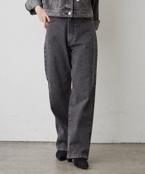 Remind me and forever（リマインドミーアンドフォーエバー）の「【楽なのに美シルエット】ストレートデニムパンツ（デニムパンツ・レディース・ワンウォッシュ/ブラック/その他・FREE）」の6枚目の写真