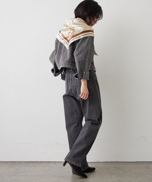 Remind me and forever（リマインドミーアンドフォーエバー）の「【楽なのに美シルエット】ストレートデニムパンツ（デニムパンツ・レディース・ワンウォッシュ/ブラック/その他・FREE）」の8枚目の写真