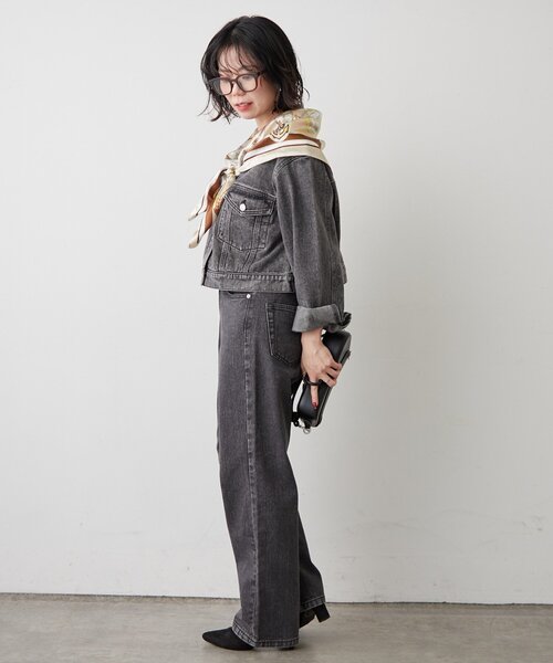 Remind me and forever（リマインドミーアンドフォーエバー）の「【楽なのに美シルエット】ストレートデニムパンツ（デニムパンツ・レディース・ワンウォッシュ/ブラック/その他・FREE）」の9枚目の写真