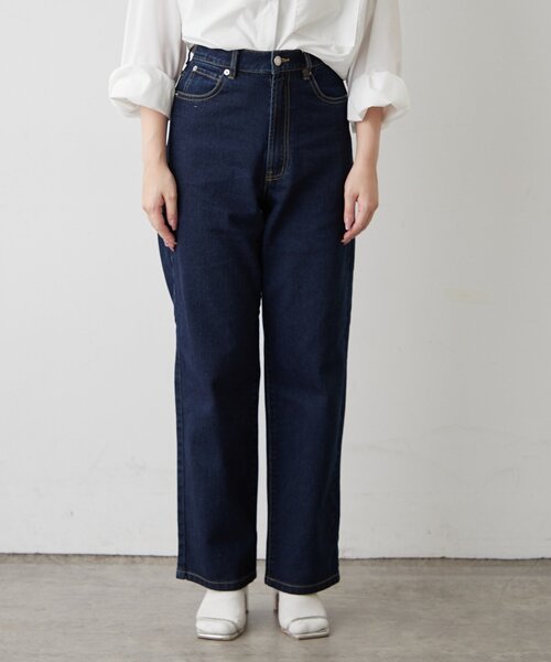 Remind me and forever（リマインドミーアンドフォーエバー）の「【楽なのに美シルエット】ストレートデニムパンツ（デニムパンツ・レディース・ワンウォッシュ/ブラック/その他・FREE）」の10枚目の写真