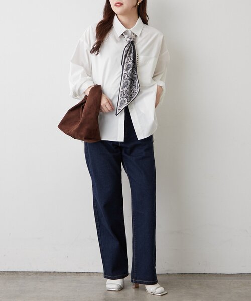 Remind me and forever（リマインドミーアンドフォーエバー）の「【楽なのに美シルエット】ストレートデニムパンツ（デニムパンツ・レディース・ワンウォッシュ/ブラック/その他・FREE）」の21枚目の写真