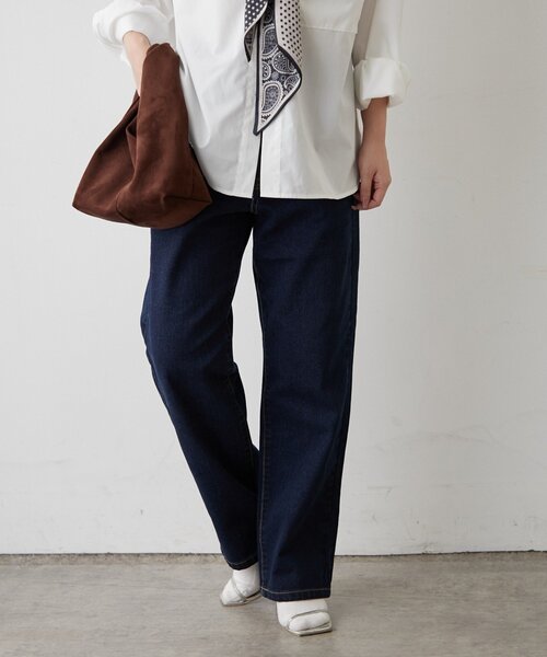 Remind me and forever（リマインドミーアンドフォーエバー）の「【楽なのに美シルエット】ストレートデニムパンツ（デニムパンツ・レディース・ワンウォッシュ/ブラック/その他・FREE）」の22枚目の写真