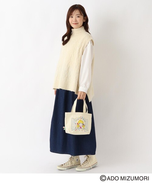 one'sterrace(ワンズテラス)の「【リンネル2月号掲載/ワンズテラス限定】水森亜土 ぴょこっとミニトート(トートバッグ・レディース・レッド系9/イエロー系8/グリーン系その他6・99)」の15枚目の写真