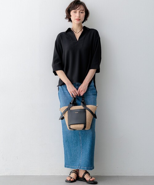 23区 L(ニジュウサンクオオキイサイズ)の「23区DENIM Iライン デニムスカート(デニムスカート・レディース・ネイビー系/ホワイト系/ダルブルー系/スカイブルー系・50/46/48/44)」の18枚目の写真