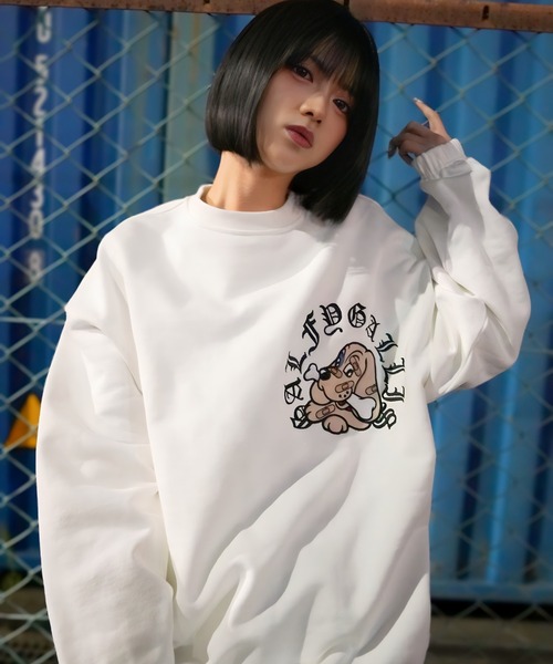 GALFY（ガルフィー）の「【別注】GA×GALFY-安心のサークルロゴクルースウェット（スウェット・メンズ・カモフラージュ/ホワイト/ブラック・L/XL）」の2枚目の写真
