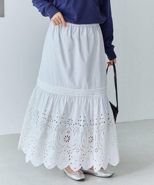 LAVEANGE(ラビアンジェ)の「刺繍レースフレアスカート(スカート・レディース・ブラック/オフホワイト・4L/3L/LL/M/5L)」の12枚目の写真