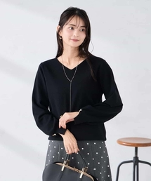 パフスリーブ」に該当するトップス（ブラック/黒色系）ファッション