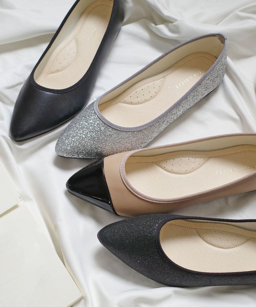 AmiAmi（アミアミ）の「【まいにちバレエ】リボンレスバレエシューズ（バレエシューズ・レディース・シルバー系その他/ベージュ系その他/ブラック/ブラック系その他・36/40/39/38/37）」の5枚目の写真