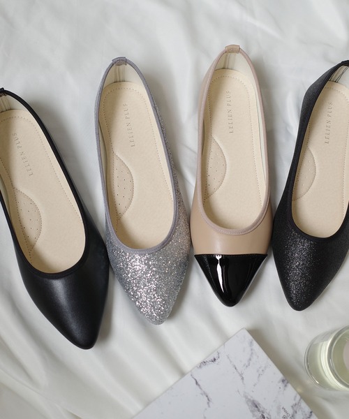 AmiAmi（アミアミ）の「【まいにちバレエ】リボンレスバレエシューズ（バレエシューズ・レディース・シルバー系その他/ベージュ系その他/ブラック/ブラック系その他・36/40/39/38/37）」の8枚目の写真