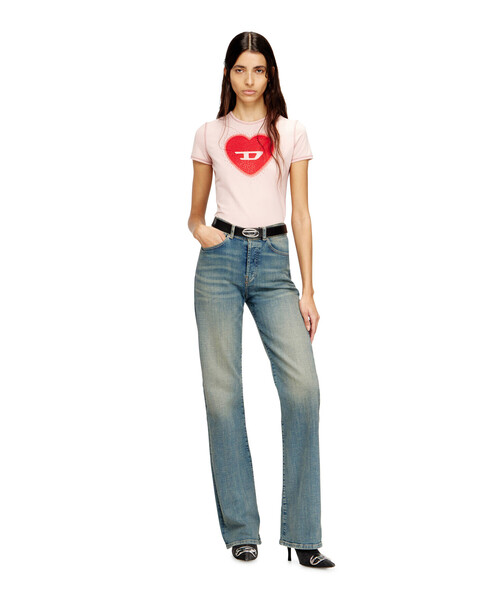 DIESEL(ディーゼル)の「ウィメンズ Tシャツ T-UNCUTIES-LONG-S5(Tシャツ/カットソー・レディース・グレー/ピンク・MEDIUM/SMALL/X-LARGE/LARGE)」の3枚目の写真