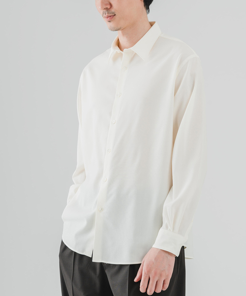 EDIFICE（エディフィス）の「SUPER 100’s ウール レギュラー シャツ（シャツ/ブラウス・メンズ・ブラック/ネイビー/グレー/ホワイト・SMALL/MEDIUM/LARGE）」の2枚目の写真