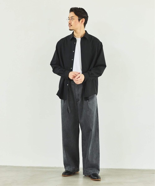 EDIFICE（エディフィス）の「SUPER 100’s ウール レギュラー シャツ（シャツ/ブラウス・メンズ・ブラック/ネイビー/グレー・SMALL/MEDIUM/LARGE）」の4枚目の写真