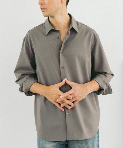 EDIFICE（エディフィス）の「SUPER 100’s ウール レギュラー シャツ（シャツ/ブラウス・メンズ・ブラック/ネイビー/グレー・SMALL/MEDIUM/LARGE）」の19枚目の写真