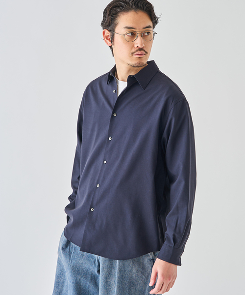 EDIFICE（エディフィス）の「SUPER 100’s ウール レギュラー シャツ（シャツ/ブラウス・メンズ・ブラック/ネイビー/グレー/ホワイト・SMALL/MEDIUM/LARGE）」の5枚目の写真