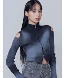 EMODA | カットウォッシュドプレーティングジップニット(ニット/セーター)