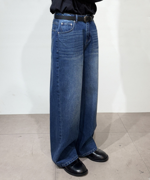NOMBRE（ノンブレ）の「エッセンシャル キャットウォッシング ワイドデニムパンツ [濃紺]（デニムパンツ・レディース・その他・S/M/L/XL）」の5枚目の写真