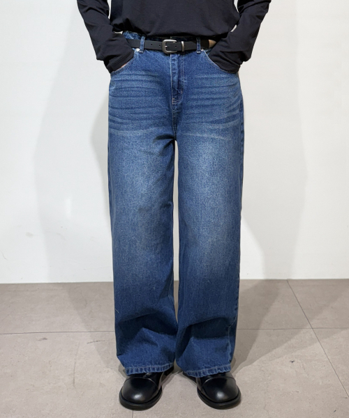 NOMBRE（ノンブレ）の「エッセンシャル キャットウォッシング ワイドデニムパンツ [濃紺]（デニムパンツ・レディース・その他・S/M/L/XL）」の6枚目の写真