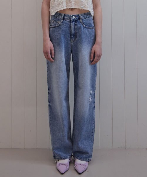 HAINT(ヘイント)の「ADLEY LONG WIDE DENIM PANTS(デニムパンツ・レディース・その他・M/L)」の1枚目の写真
