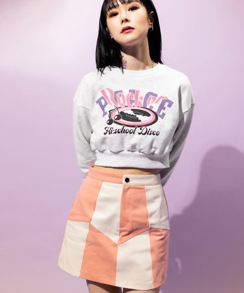 HIGH SCHOOL DISCO(ハイスクールディスコ)の「Coated color block skirt_Coral(スカート・レディース・その他・S/M)」の7枚目の写真