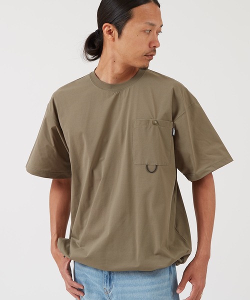 GERRY(ジェリー)の「【GERRY】ドットエアー 裾ドローコード 半袖 Tシャツ(Tシャツ/カットソー・メンズ・ブラック/カーキ・MEDIUM/X-LARGE/LARGE)」の2枚目の写真