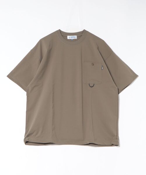 GERRY(ジェリー)の「【GERRY】ドットエアー 裾ドローコード 半袖 Tシャツ(Tシャツ/カットソー・メンズ・ブラック/カーキ・MEDIUM/X-LARGE/LARGE)」の4枚目の写真