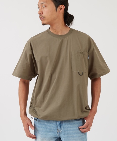 GERRY(ジェリー)の「【GERRY】ドットエアー 裾ドローコード 半袖 Tシャツ(Tシャツ/カットソー・メンズ・ブラック/カーキ・MEDIUM/X-LARGE/LARGE)」の7枚目の写真