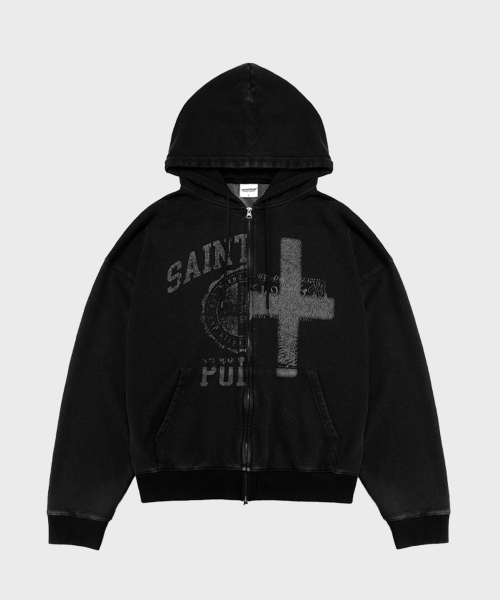 SAINTPAIN(セイントペイン)の「SPアスラウォッシングフードジップアップブラック(パーカー・レディース・その他・M/L)」の1枚目の写真
