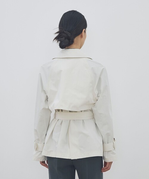 DES PRES（デ・プレ）の「コットンドライクロス ショートトレンチコート（トレンチコート・レディース・ブラウン/ホワイト・FREE）」の7枚目の写真