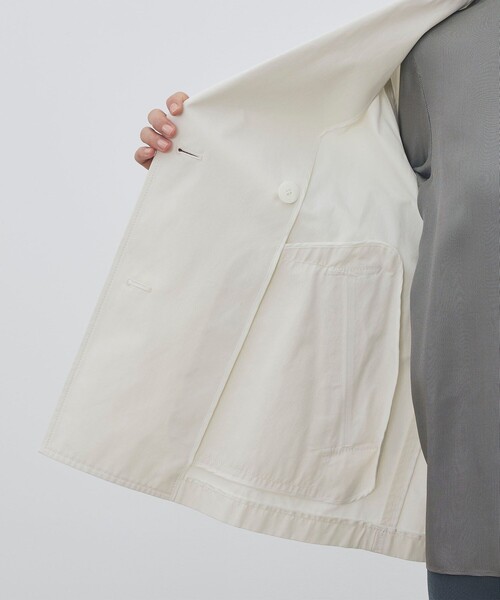 DES PRES（デ・プレ）の「コットンドライクロス ショートトレンチコート（トレンチコート・レディース・ブラウン/ホワイト・FREE）」の8枚目の写真
