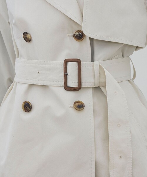 DES PRES（デ・プレ）の「コットンドライクロス ショートトレンチコート（トレンチコート・レディース・ブラウン/ホワイト・FREE）」の12枚目の写真