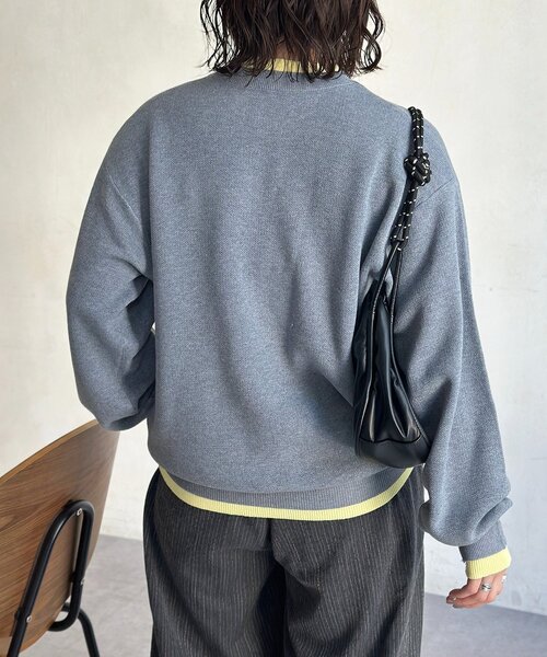 U.S. POLO ASSN.（ユーエスポロアッスン）の「【U.S. POLO ASSN.】配色レイヤークルーニット（ニット/セーター・レディース・ブラウン/ネイビー/アイボリー/チャコールグレー/グレー・SMALL/MEDIUM/LARGE）」の17枚目の写真