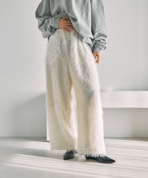 LEPSIM(レプシィム)の「フリンジイージーパンツ 638777(その他パンツ・レディース・アイボリー/ブラック・FREE)」の1枚目の写真