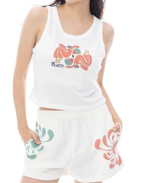 RVCA（ルーカ）の「【RVCA/ルーカ】【LAURYN ALVAREZ】 LAURYN FLOW TANK/コラボタンクトップ（タンクトップ・レディース・ホワイト・LARGE/MEDIUM/SMALL）」の4枚目の写真
